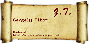 Gergely Tibor névjegykártya